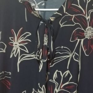 Navy floral casual dress